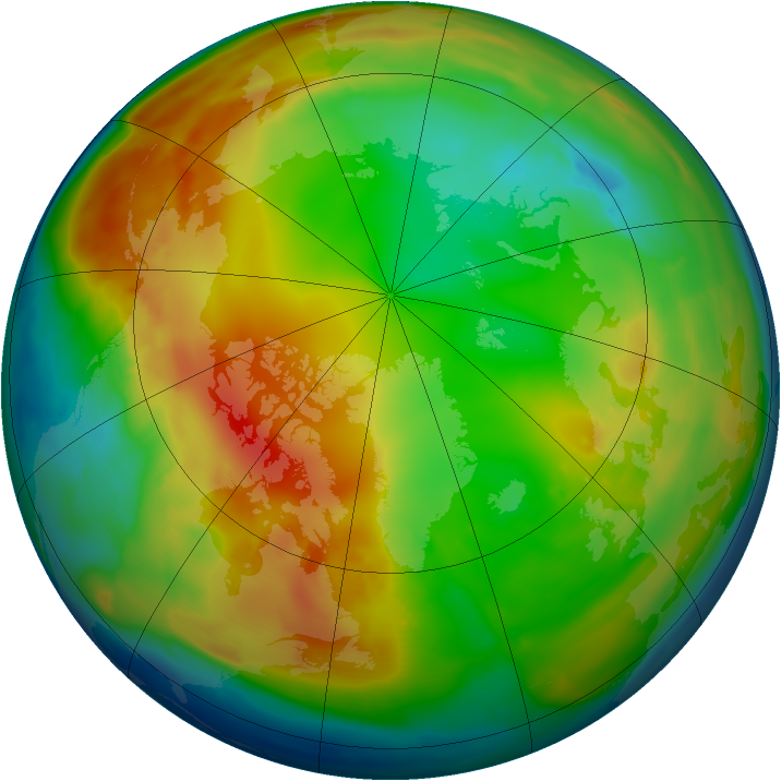 Arctic ozone map for 25 January 2011